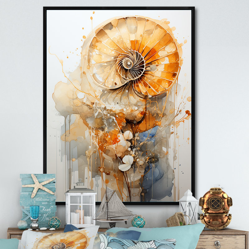 Spirale dorée dorée sur toile, H 32 po x l 24 po x P 1 po, Cadre flottant noir