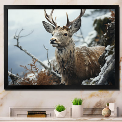 «Winter Deer», photographie monochrome II sur toile