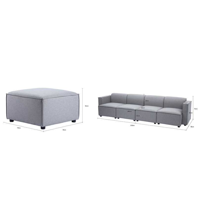 Genesee 310Cm Square Arm Modular Sofa