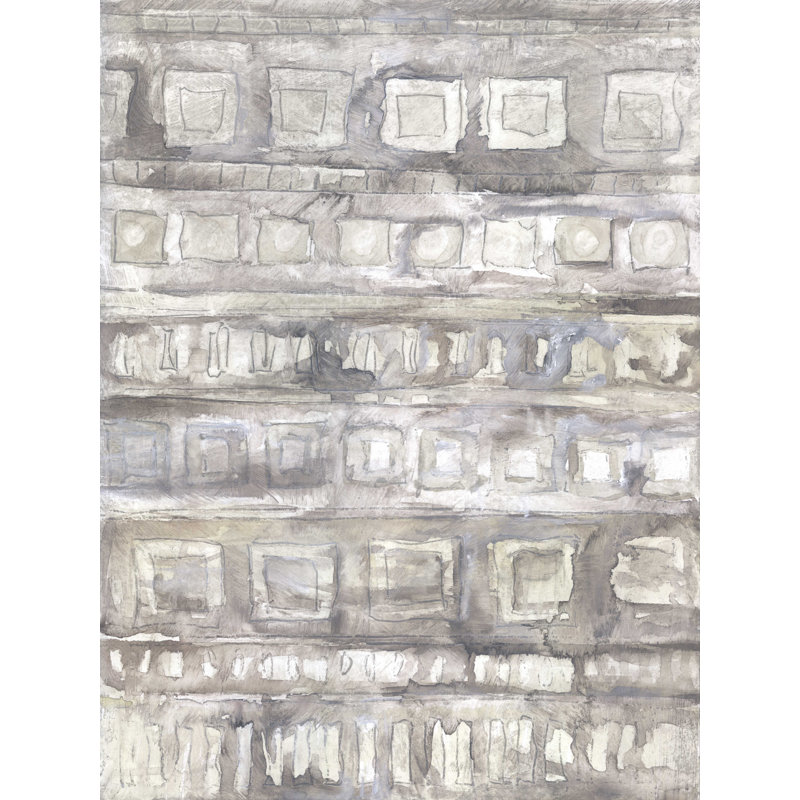 Textured Square Pattern - Wrapped Canvas Painting, 16" H x 12" W