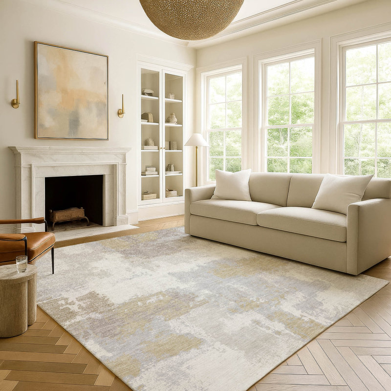 Machine Washable Indoor/Outdoor Chantille ACN2913 Modern Rug, 8' x 10', Ivory