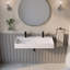Lavabo de salle de bain mural rectangulaire 48 po avec trou pour robinet-122121773-122121772
