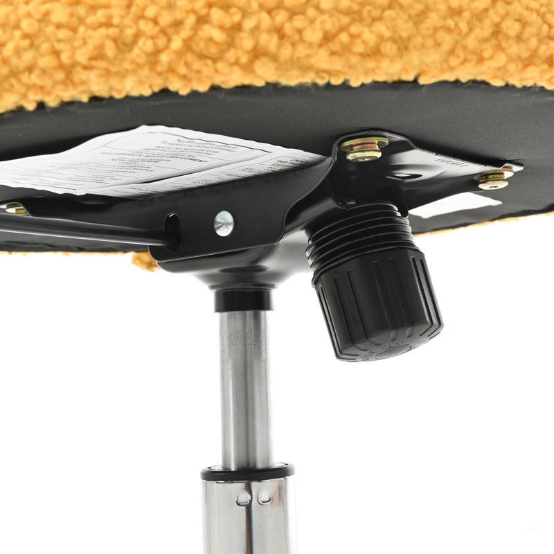 Fauteuil pivotant à 360 °, réglable en hauteur, fauteuil pivotant, tissu de bureau, Yellow Teddy