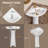 23" W X 19" D X 30.5" H Corner Vitreous China Pedestal Sink Combo Triangular White Bathroom Sink Ceramic Vessel Basin Base with Single Faucet Hole & 1 Overflow