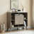 Compact Display Storage Sideboard Bookcase Cabinet Two Door Four Open Shelves Metal Knobs Wooden Flared Legs