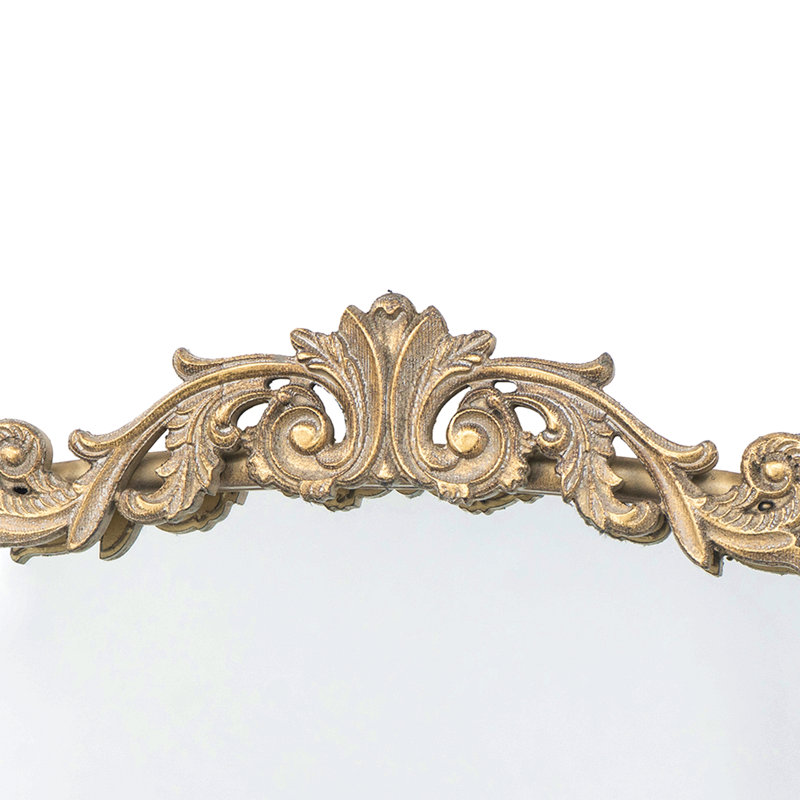Miroir pleine longueur 66 po x 36 po, miroir arqué suspendu ou appuyé contre le mur, grand miroir doré pour le salon, Doré
