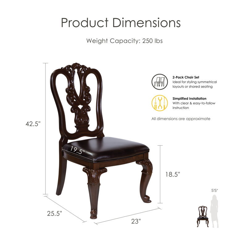 Palmyra Queen Anne Back Side Chair in Brown Cherry