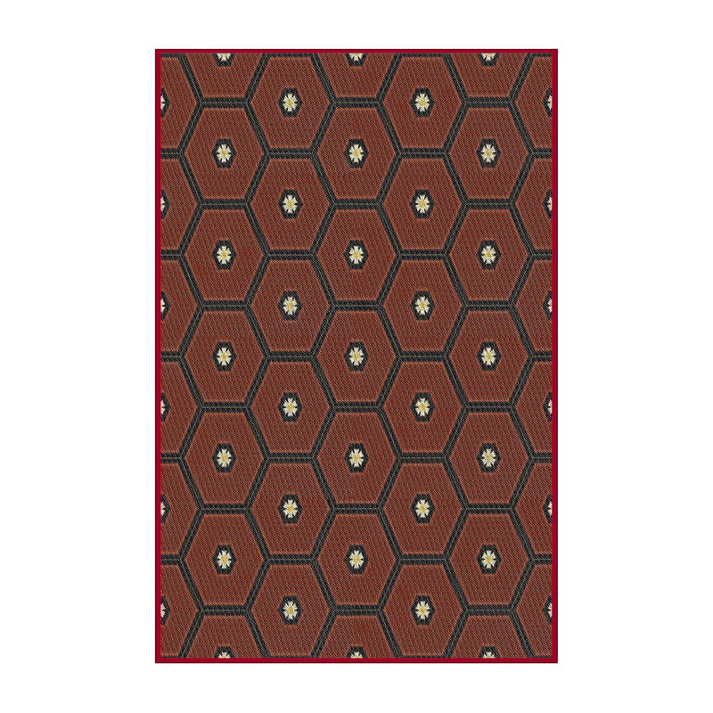 Tapis brun tissé à la machine, Rectangle 6 pi x 9 pi