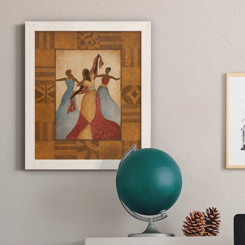 Célébration - Peinture sur toile encadrée, H 20 po x l 17 po x P 1,5 po, Cadre blanc