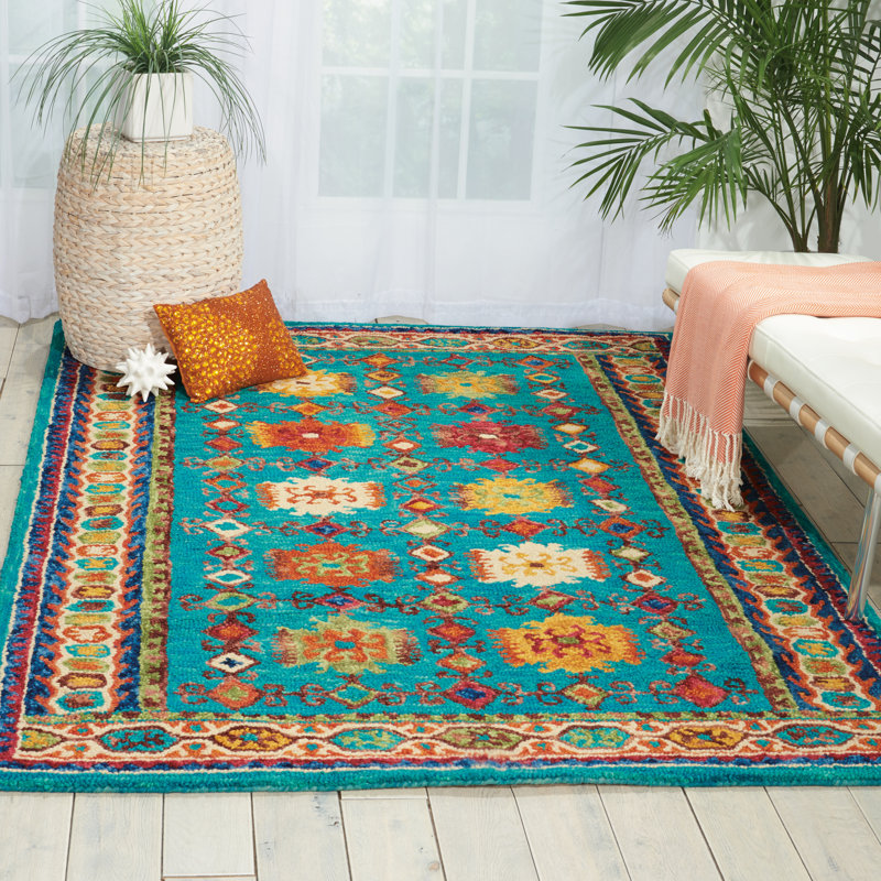 Beahm Oriental Wool Hand Woven Area Rug, Rectangle 244 x 320cm