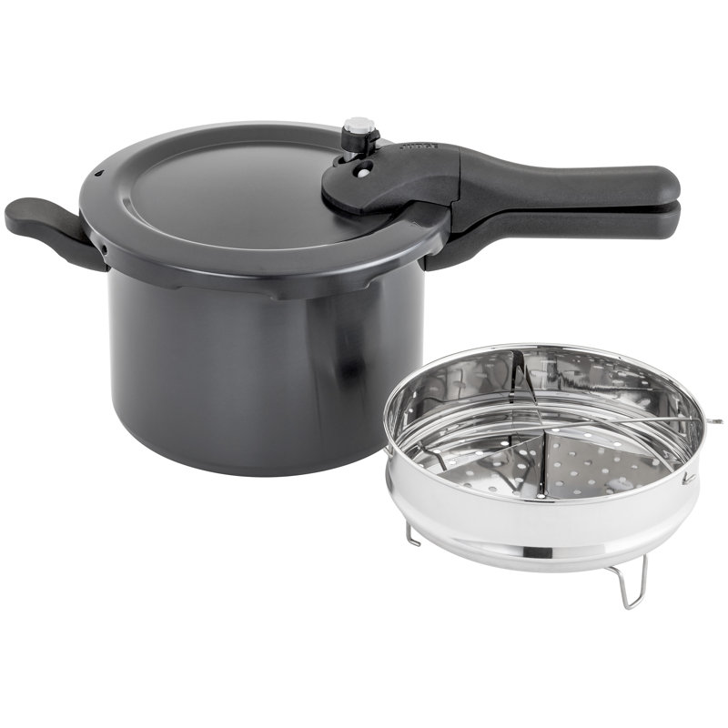 Judge Pressure Cooker, Hard Anodised 5l, (24.5cm) With Steamer Basket, Great Healthier And Quicker Cookware, Suitable For All Hob Types Except Induction