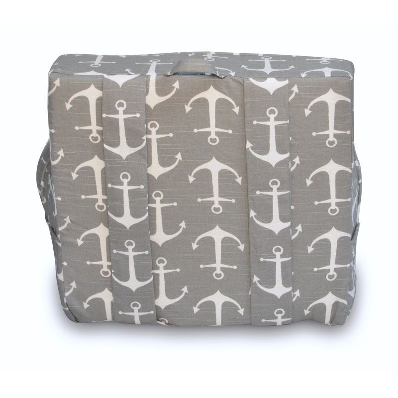 My Own Chair & Ottoman Set - Gray Anchors Away Fabric - Made In USA, Gray Anchors Away