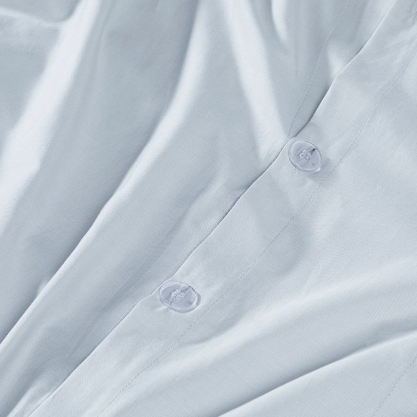 Borghese Roma 400TC Percale Cotton 3 Piece Duvet Set, King Duvet Cover + 2 Shams, Light Blue