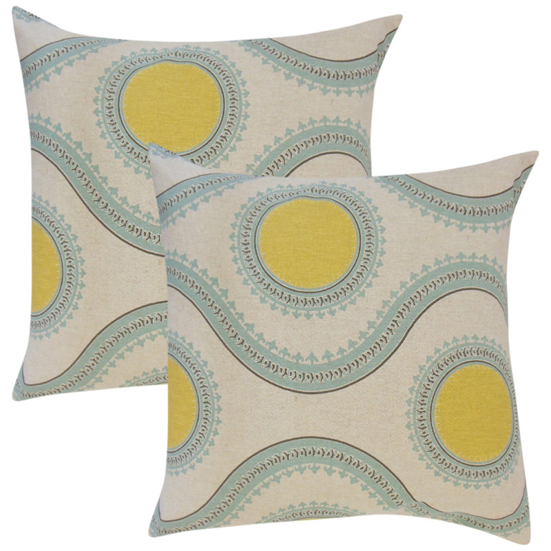 Gwendolyn Cotton Reversible Throw Pillow, Yellow