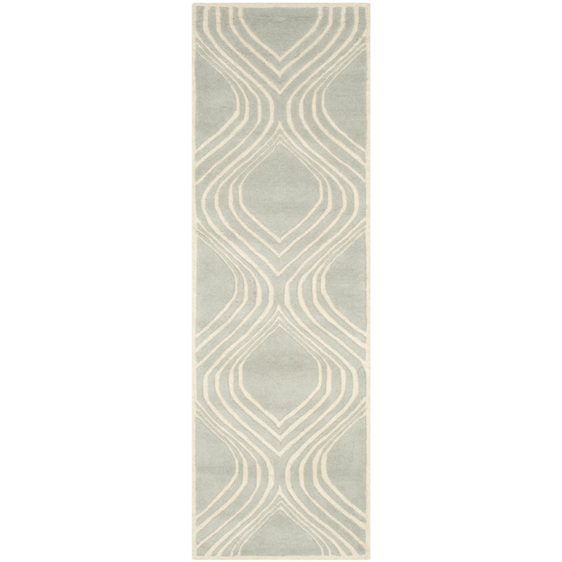 Oglesbee Hand Tufted Wool Geometric Rug, Runner 2'3" x 7'