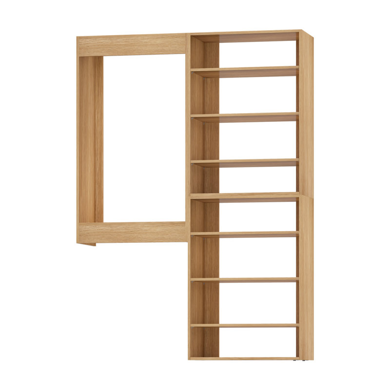 Système de garde-robe modulaire, design polyvalent et personnalisable pour un rangement et une organisation efficaces, en bois