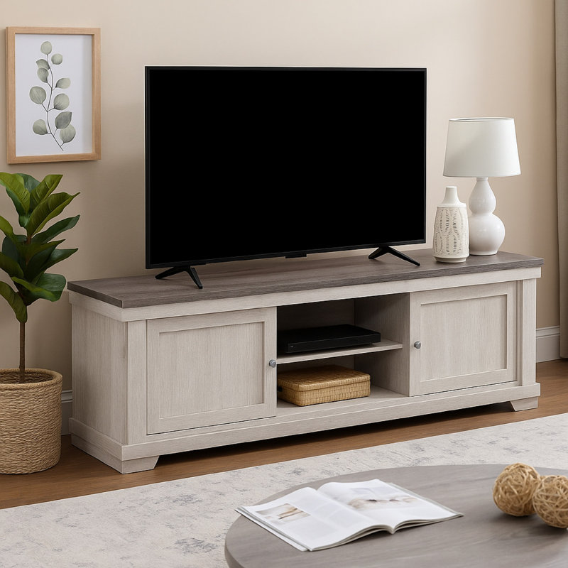 Meuble télé avec 2 portes et 2 tablettes Leya