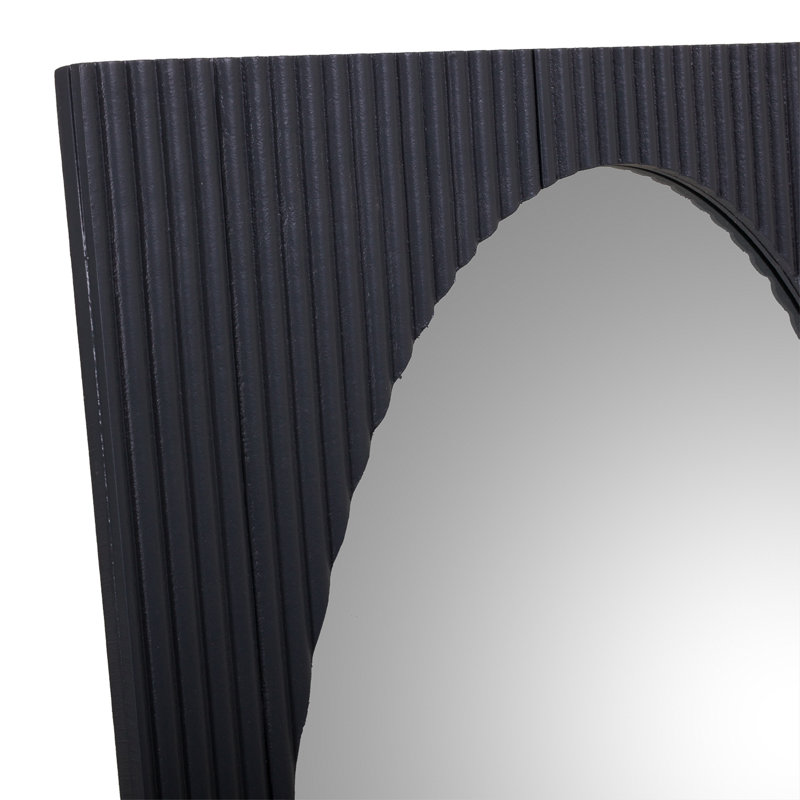 Aldgate Wood Flat Floor Mirror, Black Matt