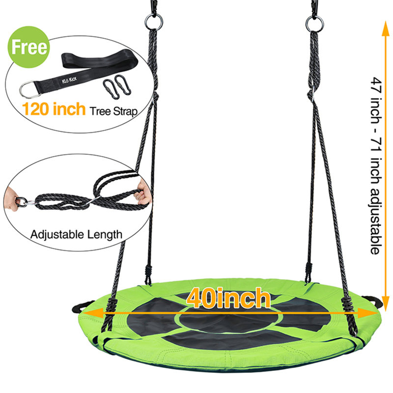 40 inch Oxford Cloth Web/Saucer Swing with Chains, Green