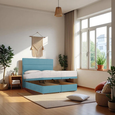 Upholstered Divan Bed with Mattress