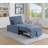 Sofas, Contemporary Slate Gray-Blue Sherpa Convertible Sleeper Chair with Pillow | Blue+Grey | Sherpa Fabric-230959995
