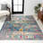 Lathan Bohemian FLAIR Boho Vintage Medallion Navy/Cream Rug-1035671766