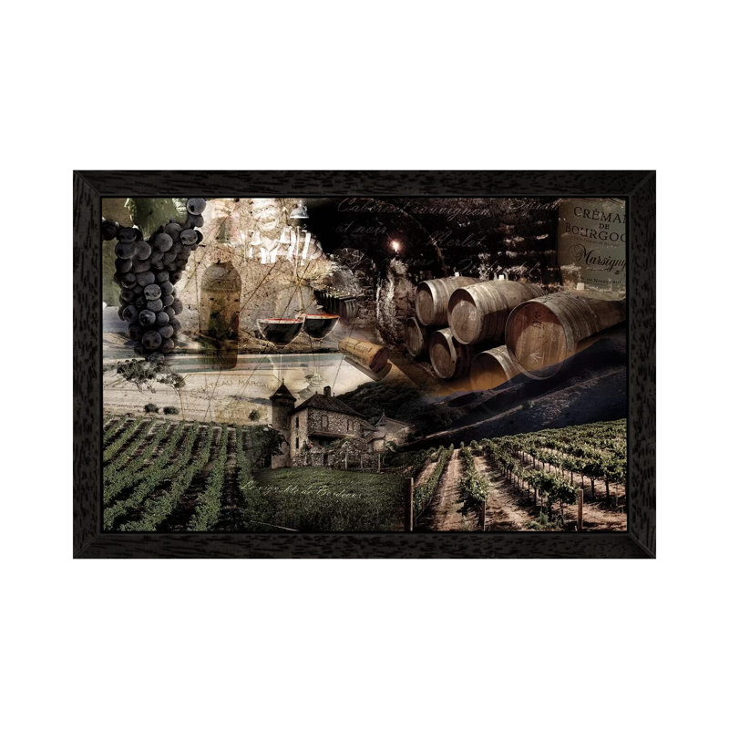 Wine by GraphINC - Print on Canvas, 66.04 cm H x 45.72 cm W, Black Floater Framed Canvas