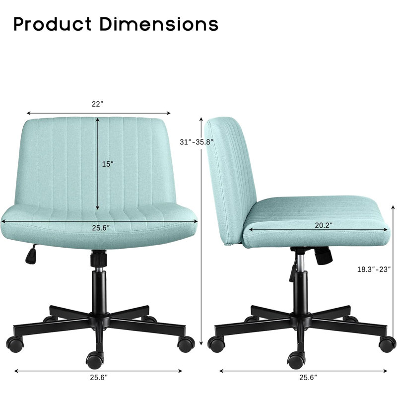 Caelie Fabric Swivel Task Chair, Green