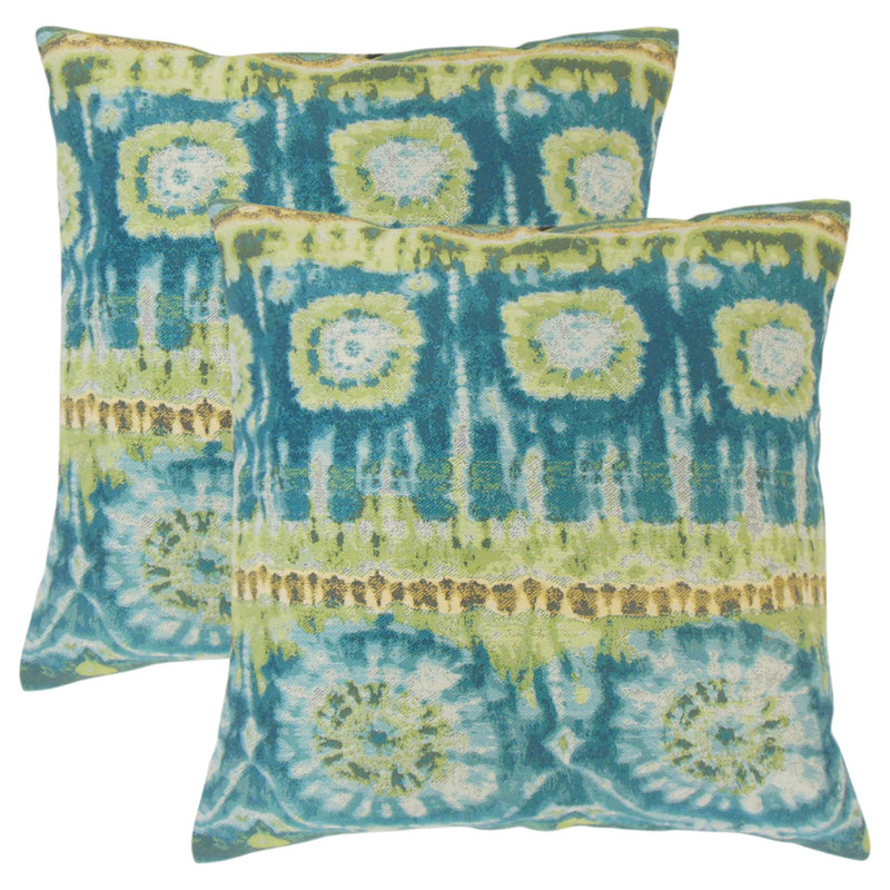 Coussin décoratif Ikat, Lagon