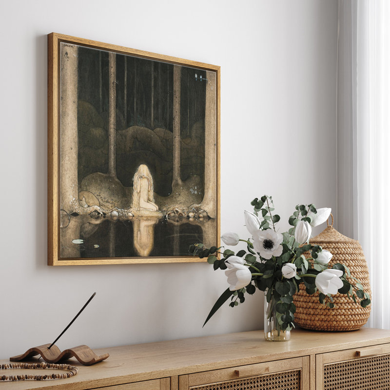 «Forest Mermaid», impression sur toile, impression sur toile, H 16 po x l 16 po x P 1,5 po, Cadre flottant naturel