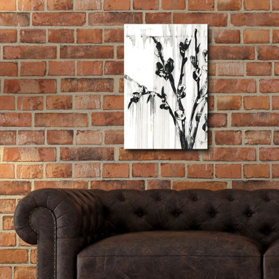 Art mural en verre épique «Woodcut Magnolias 1» par Ethan Harper