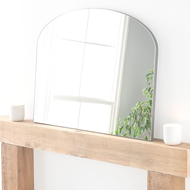 Efraim Wood Flat Floor Mirror, Soft Silver