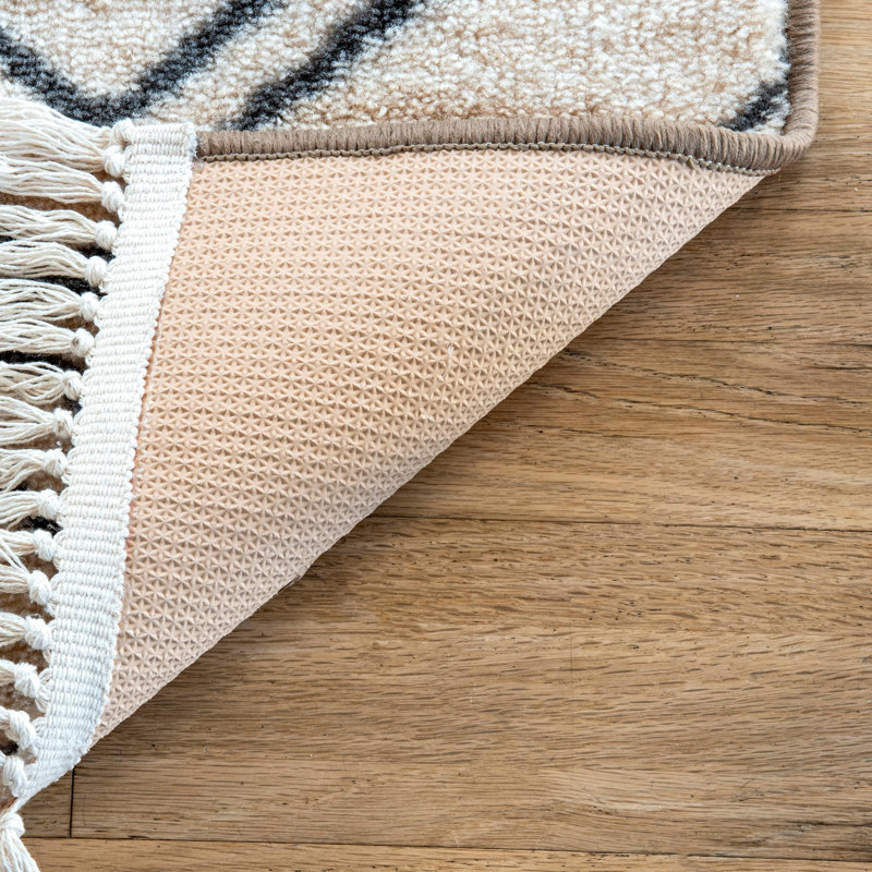 Tapis beige Geometric, Rectangle 4 pi 4 po x 6 pi