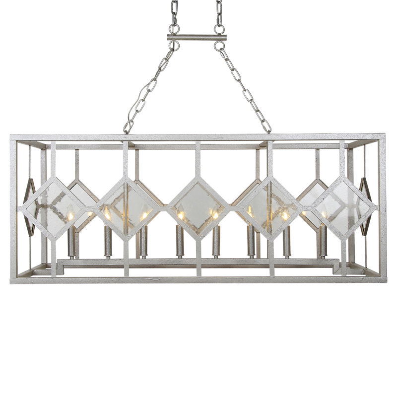 Diamond 8 - Light Kitchen Island Linear Pendant, 320V, Oyster White