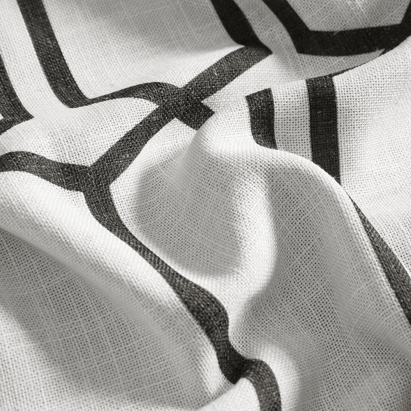 Albesa Linen Blend Room Darkening Single Curtain Panel, 52" W x 95" L, Black