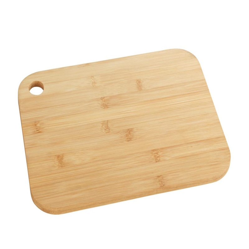 Bamboo M cutting board, can be used on both sides, board with handle hole made of environmentally friendly, fast -growing bamboo, knife -friendly, space -saving suspension possible, 28 x 0.8 x 20cm
