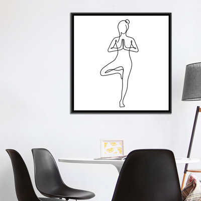 « Yoga Tree pose Square » par Dane Khy-impression de dessin