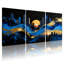 Cités et pays, "Skyline", "Sunset Wave", ensemble de 3 reproductions d'art sur toile-1761620155