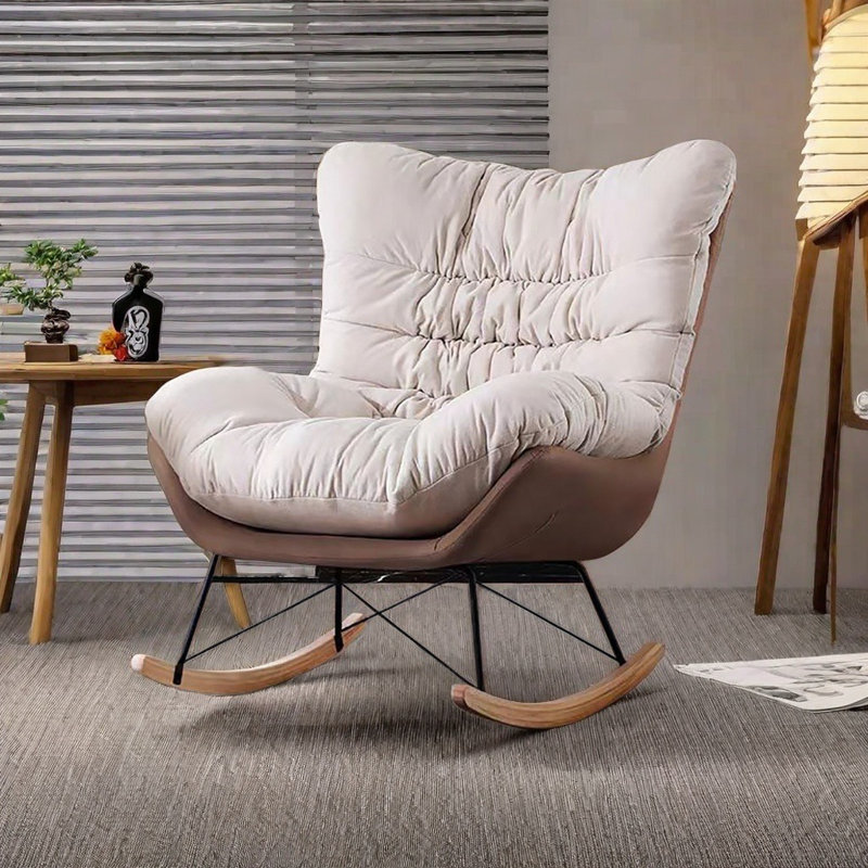 Chaise berçante Nordic Simple Home Casual, Café noir