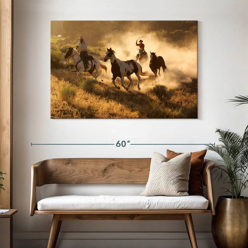 Cowboys de l'Ouest Lelar, H 32 po x l 48 po