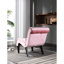 Chaise tendance en velours rose pour la maison - Chaise d'appoint sans accoudoirs rembourrée d'éponge, chambre et salon idéaux-783285324