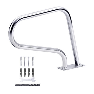 30" x 22" Pool Handrails, 304 Stainless Steel Inground Pool Stair Rails, 380 lbs Heavy Duty with Blue Grip Covers, Rustproof Safety Railing for Pool & Spa