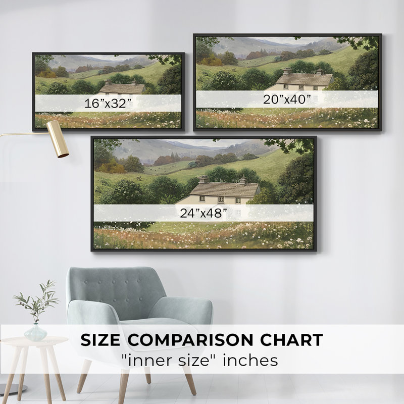 «Landscape Series» -CCCCLIXIX- Toile tendue avec châssis tendue, prête à être accrochée, H 25 po x l 49 po, Noir
