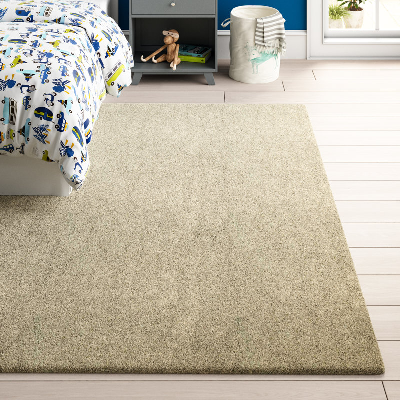 Tapis à poils longs blanc os Alasdair, Rectangle 5 pi 3 po x 7 pi 5 po
