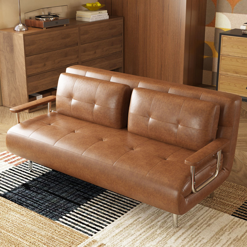 Fauteuil convertible en cuir synthétique Boneless, H 32,6 po x l 70,86 po x P 29,1 po