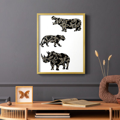 Reproduction encadrée d'animaux en safari ornementaux II
