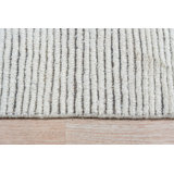 5x9 Ivory Hand-Knotted Wool Chevron Detailed Edge Tribal Modern Contemporary Carpet Rug