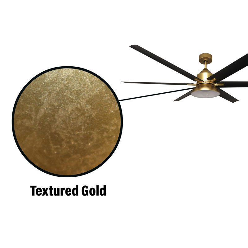Fawzy 72'' Ceiling Fan with LED Lights, Weathered Gold