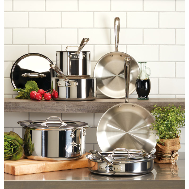 Batterie de cuisine en acier inoxydable 10 pièces All-Clad D3