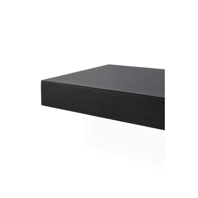 Wall Oak Solid Wood Floating Shelf, 2" H x 55.1" W x 8.7" D, Oak Black